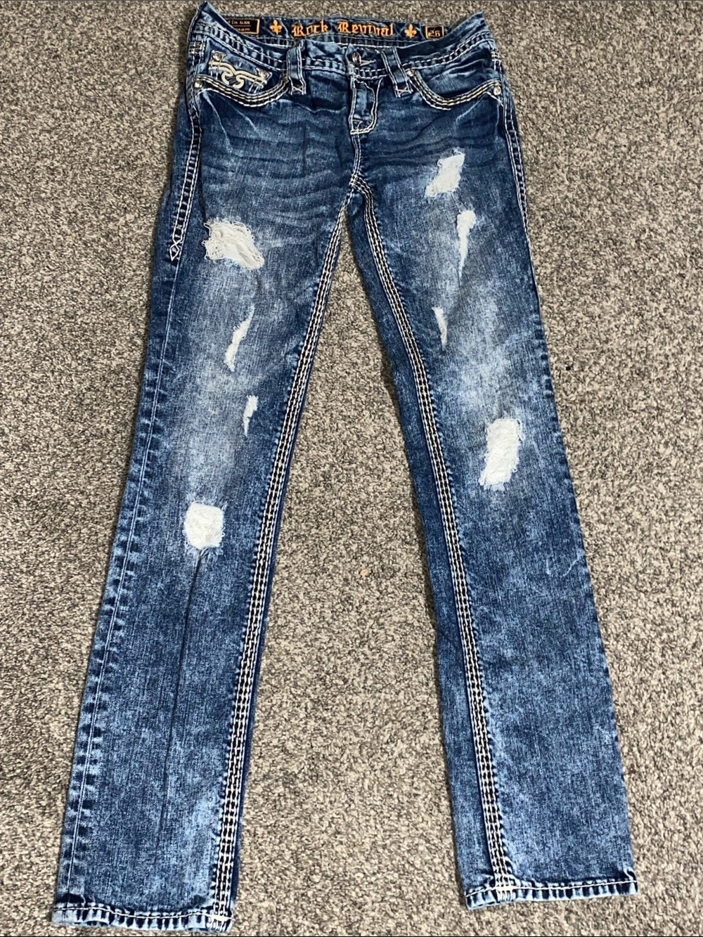 Rock Revival flash Cuffed straight Jeans size 26 - Picture 2 of 9